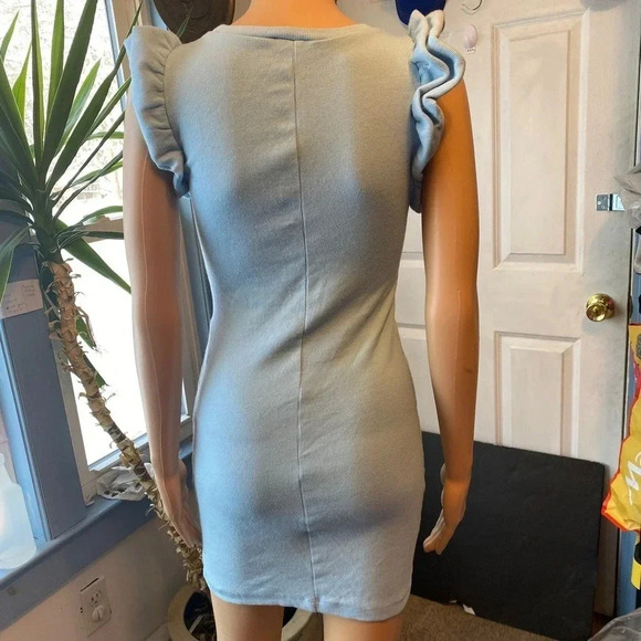 Zara Stretchy Comfortable Light Blue Dress Women size S - Picture 2 of 6